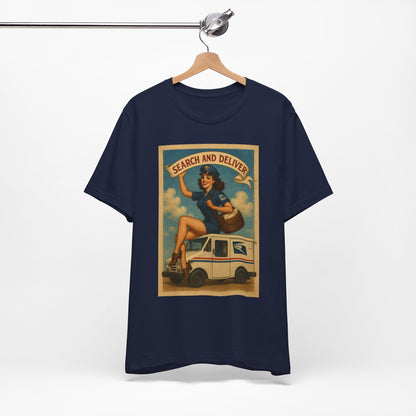 "Search and Deliver" Vintage Mail Carrier Graphic T-Shirt
