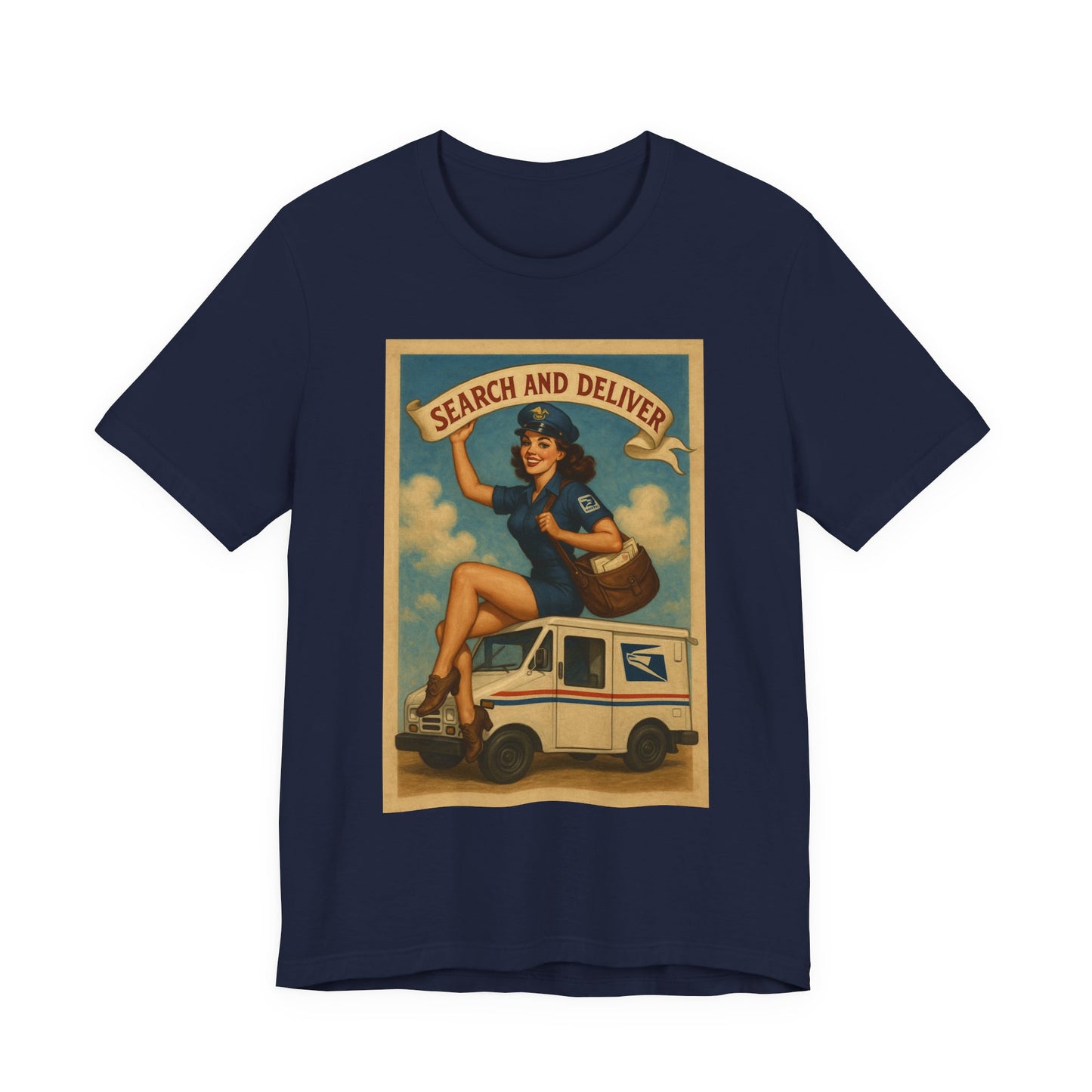 "Search and Deliver" Vintage Mail Carrier Graphic T-Shirt