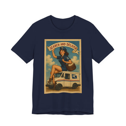 "Search and Deliver" Vintage Mail Carrier Graphic T-Shirt