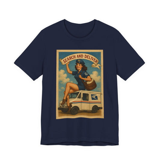 "Search and Deliver" Vintage Mail Carrier Graphic T-Shirt