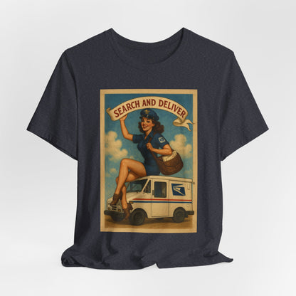 "Search and Deliver" Vintage Mail Carrier Graphic T-Shirt