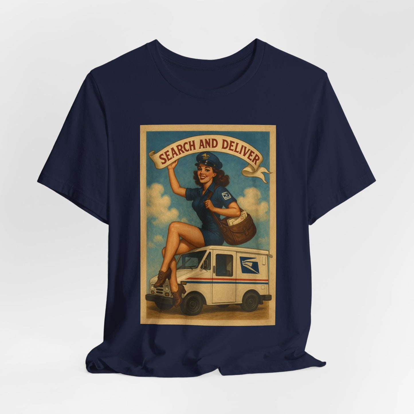 "Search and Deliver" Vintage Mail Carrier Graphic T-Shirt