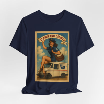 "Search and Deliver" Vintage Mail Carrier Graphic T-Shirt