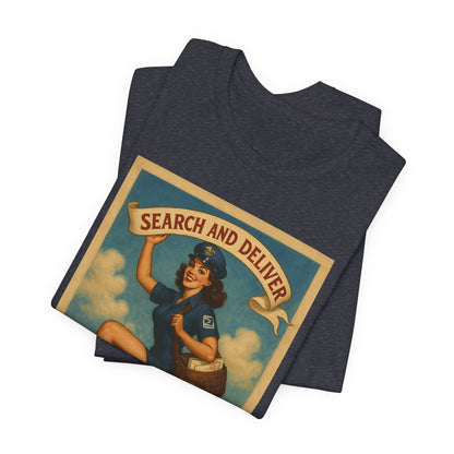 "Search and Deliver" Vintage Mail Carrier Graphic T-Shirt