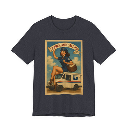 "Search and Deliver" Vintage Mail Carrier Graphic T-Shirt