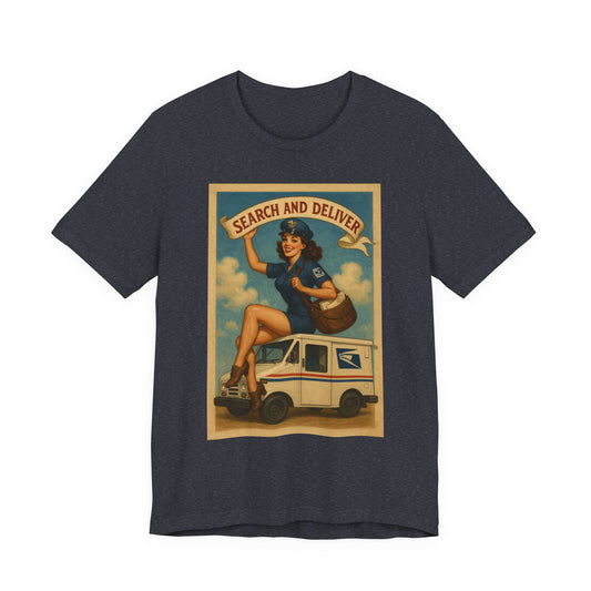 "Search and Deliver" Vintage Mail Carrier Graphic T-Shirt